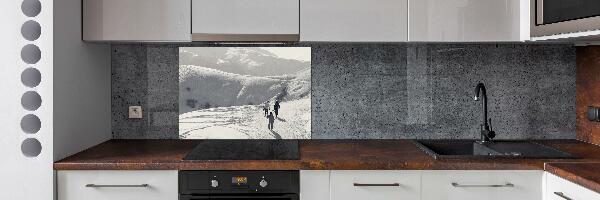 Glass splashback Skiers