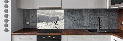 Glass splashback Skiers