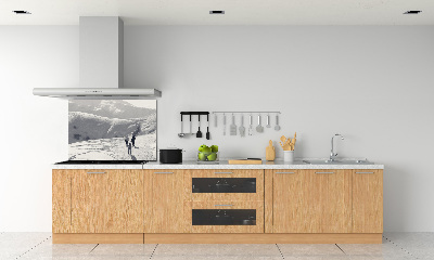 Glass splashback Skiers