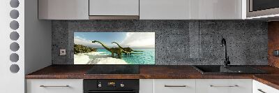 Cooker splashback Dinosaurs on the beach