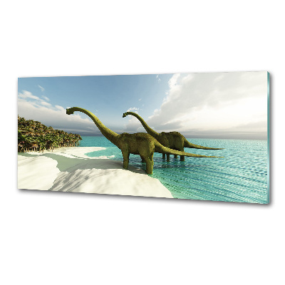 Cooker splashback Dinosaurs on the beach