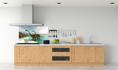 Cooker splashback Dinosaurs on the beach