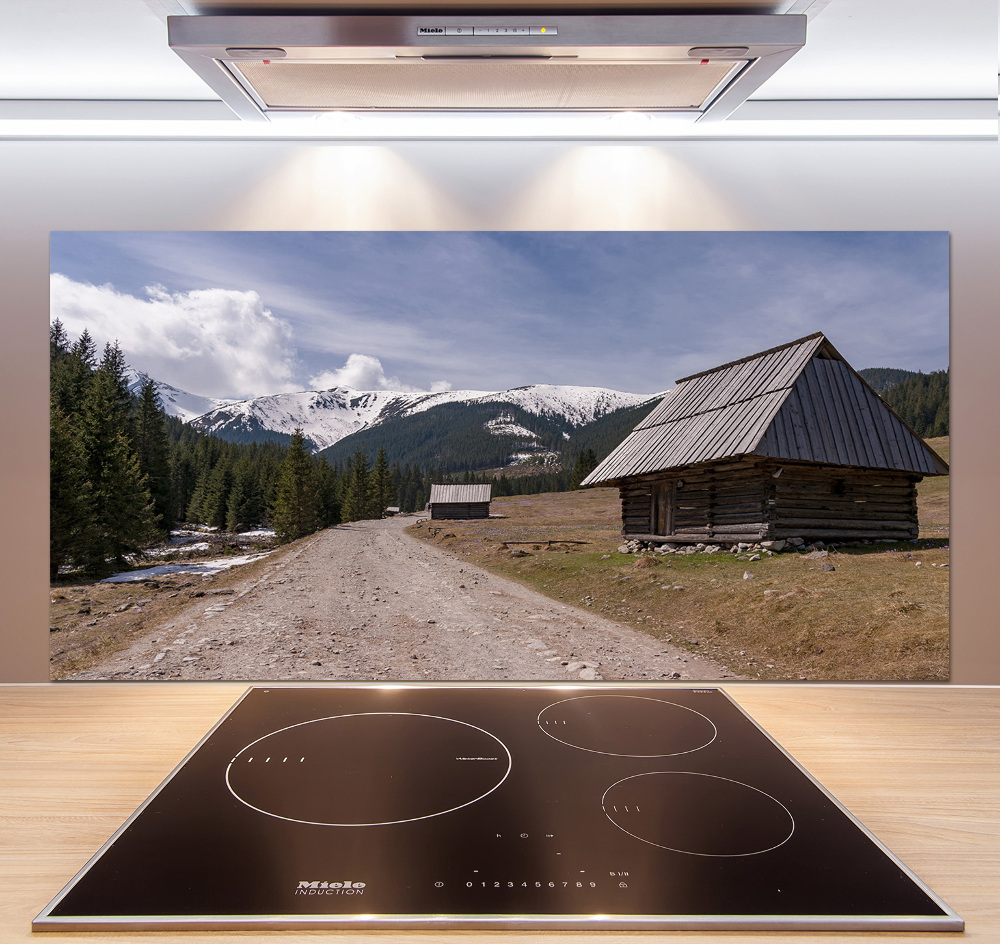 Glass splashback House in mountains