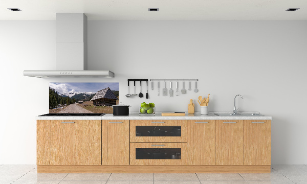 Glass splashback House in mountains