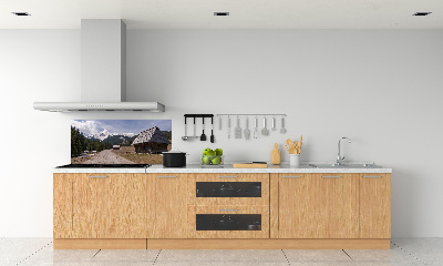 Glass splashback House in mountains