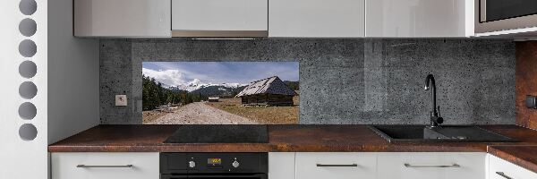 Glass splashback House in mountains