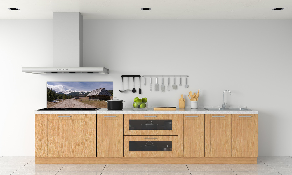 Glass splashback House in mountains