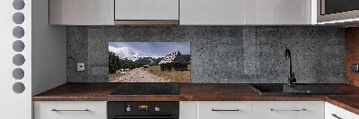 Glass splashback House in mountains