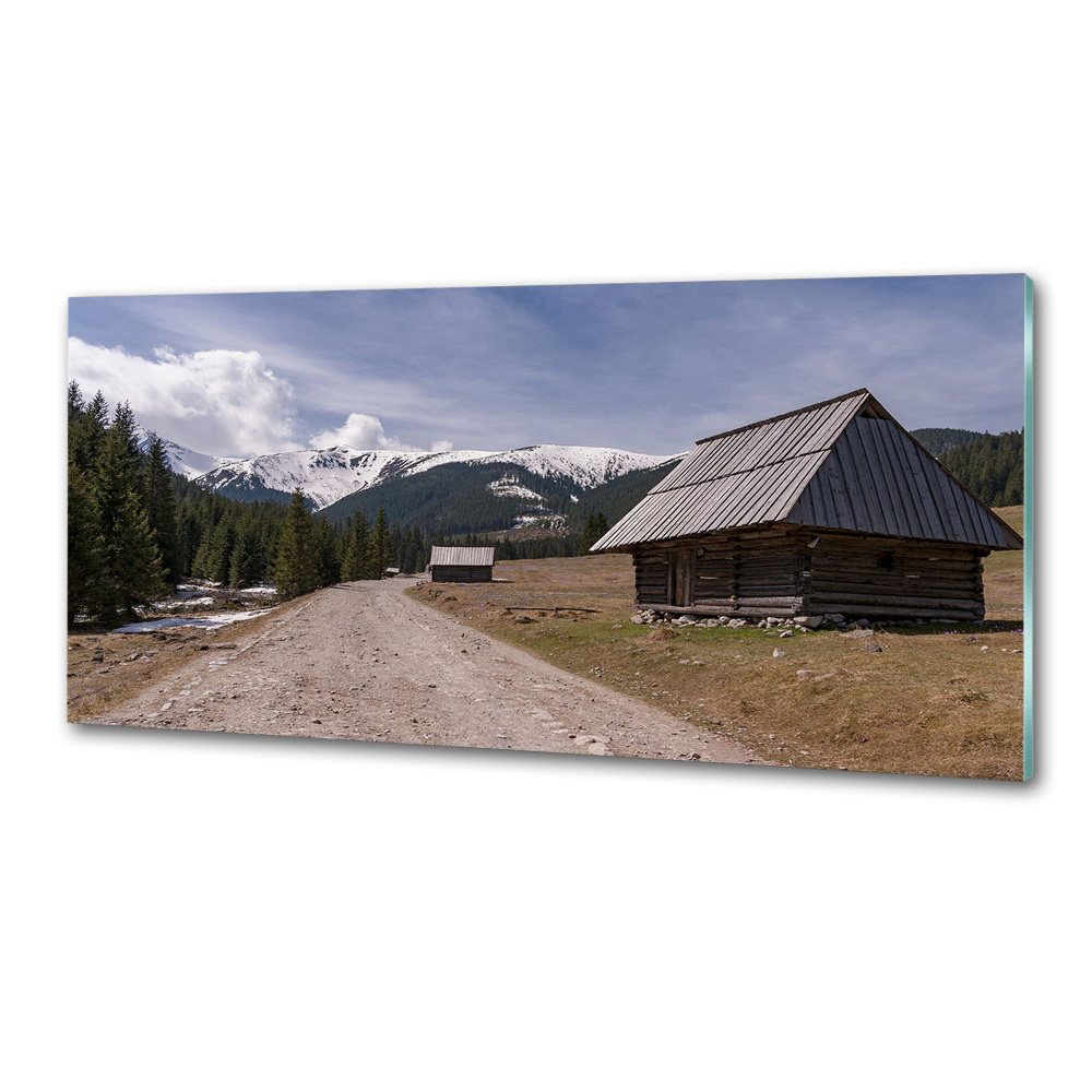 Glass splashback House in mountains