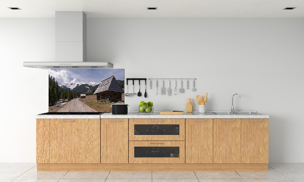 Glass splashback House in mountains