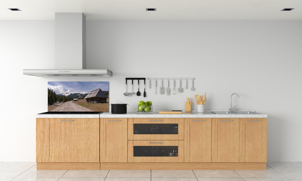 Glass splashback House in mountains