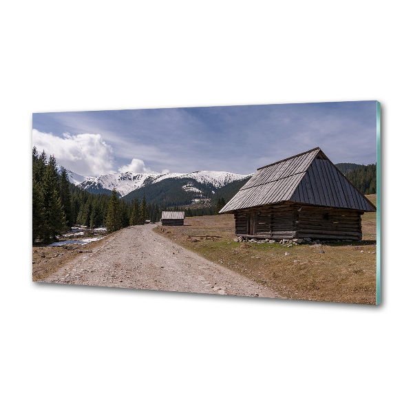 Glass splashback House in mountains