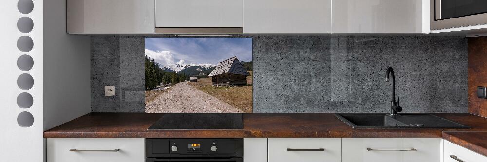 Glass splashback House in mountains