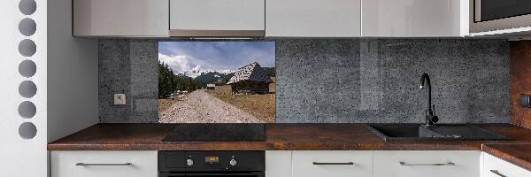 Glass splashback House in mountains