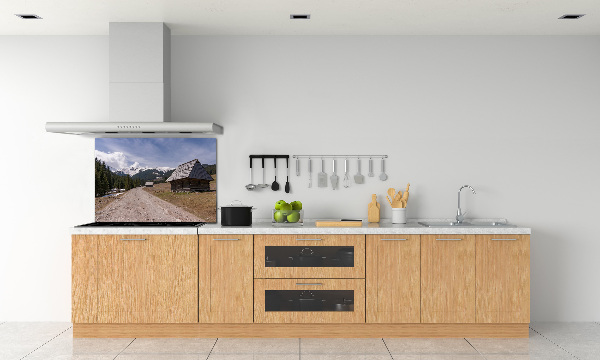 Glass splashback House in mountains