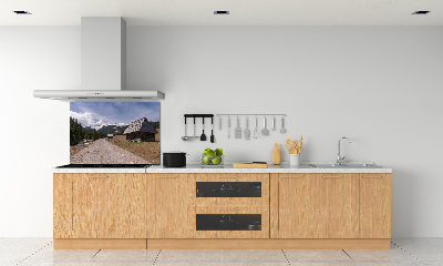 Glass splashback House in mountains