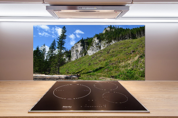 Glass splashback Rocky peaks