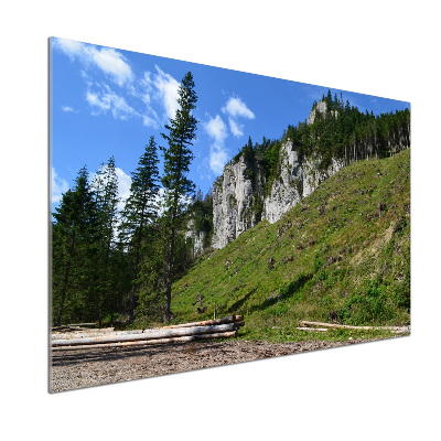 Glass splashback Rocky peaks