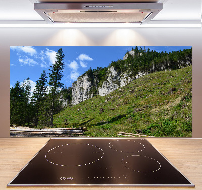 Glass splashback Rocky peaks