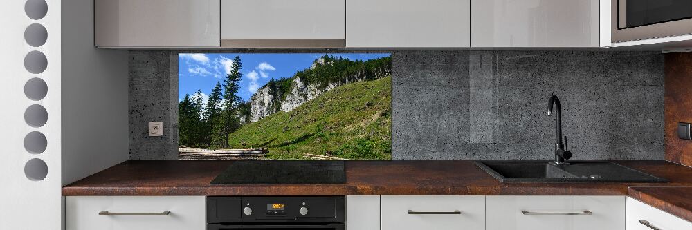 Glass splashback Rocky peaks