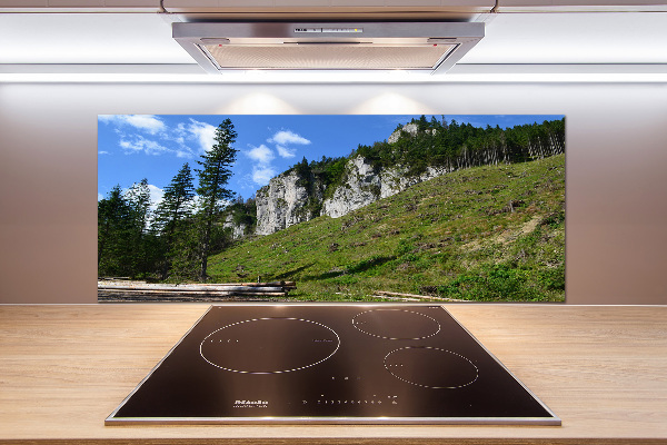 Glass splashback Rocky peaks