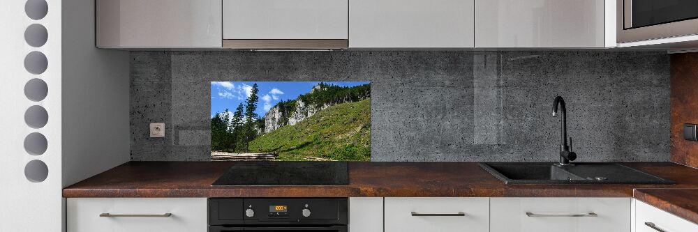 Glass splashback Rocky peaks