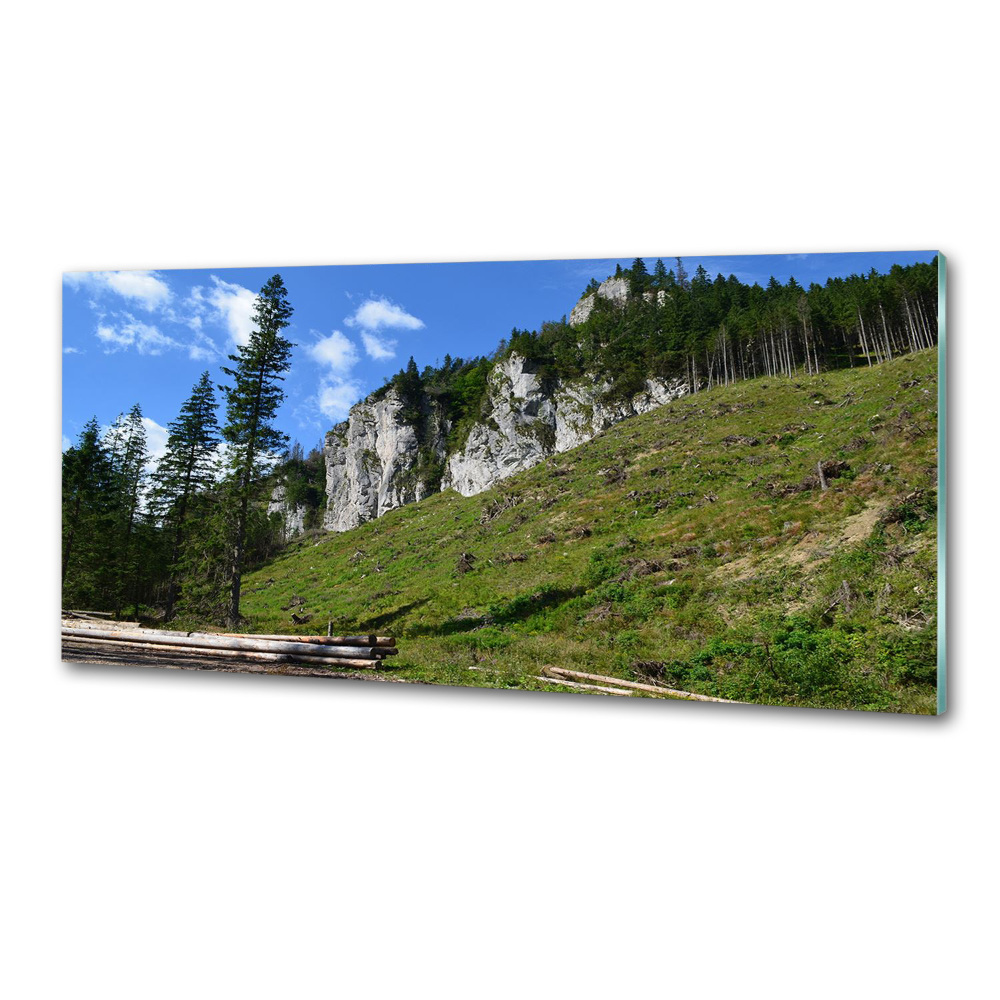 Glass splashback Rocky peaks