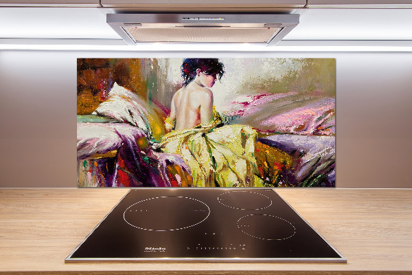 Cooker splashback Half -naked woman