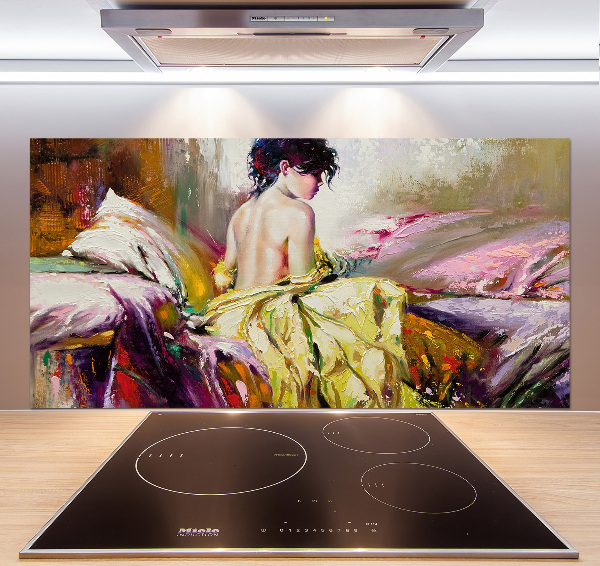 Cooker splashback Half -naked woman