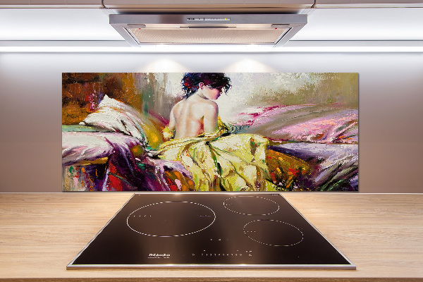 Cooker splashback Half -naked woman