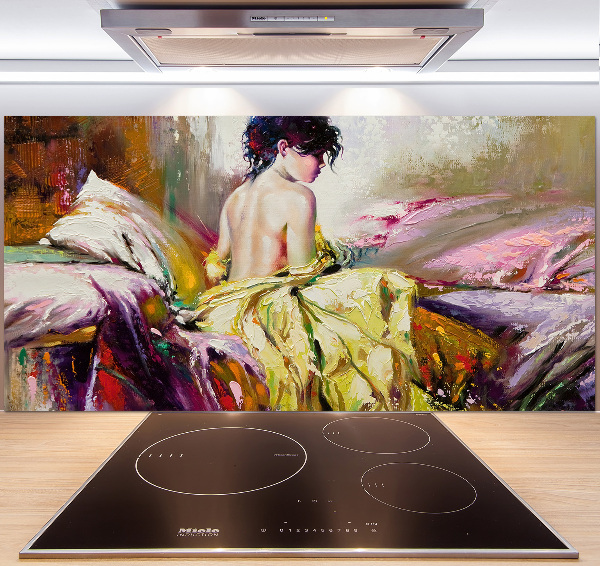 Cooker splashback Half -naked woman