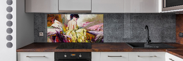 Cooker splashback Half -naked woman