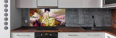 Cooker splashback Half -naked woman