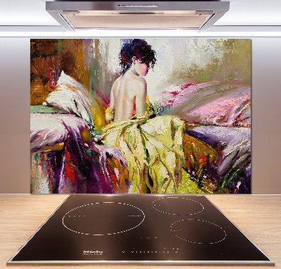 Cooker splashback Half -naked woman