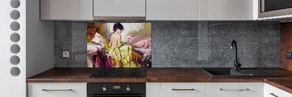 Cooker splashback Half -naked woman