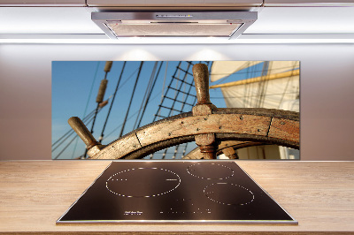 Kitchen splashback panel Rudder on the yacht