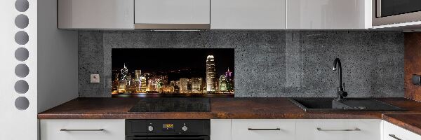 Cooker splashback Hong Kong at night