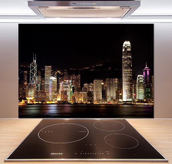 Cooker splashback Hong Kong at night