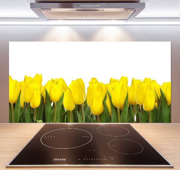 Cooker splashback Yellow tulips