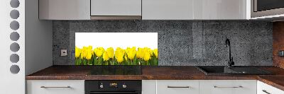 Cooker splashback Yellow tulips