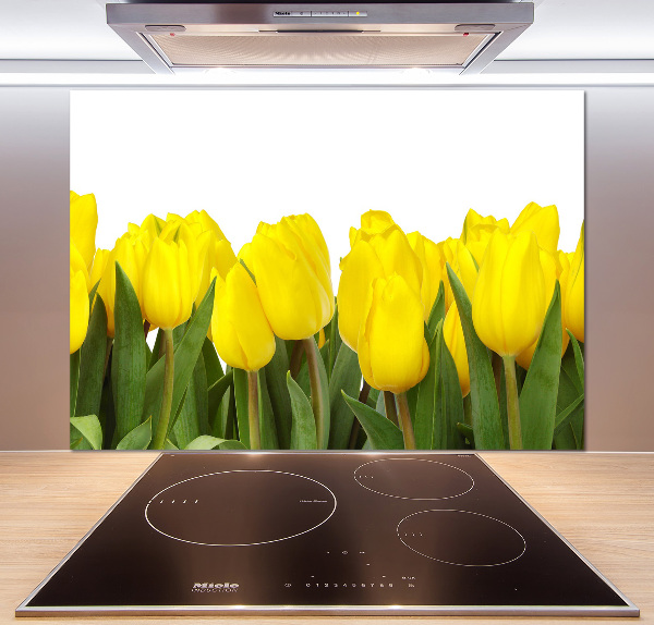 Cooker splashback Yellow tulips