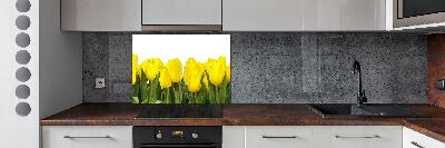 Cooker splashback Yellow tulips