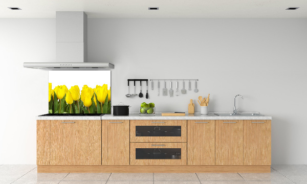 Cooker splashback Yellow tulips