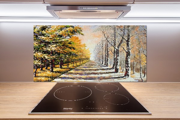 Cooker splashback Autumn versus winter