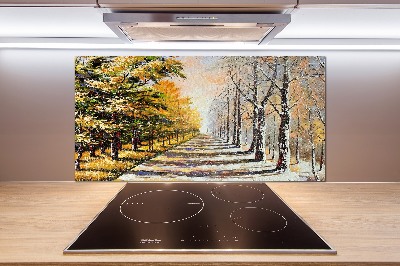 Cooker splashback Autumn versus winter