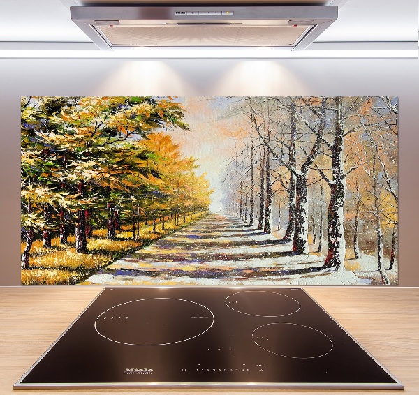 Cooker splashback Autumn versus winter