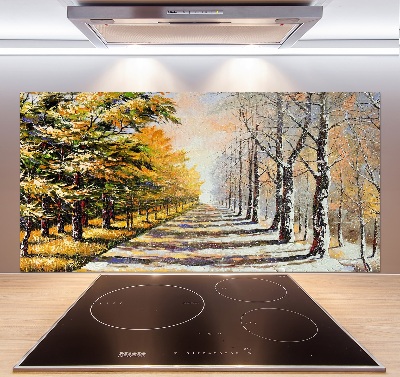 Cooker splashback Autumn versus winter