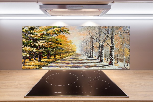 Cooker splashback Autumn versus winter