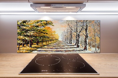 Cooker splashback Autumn versus winter