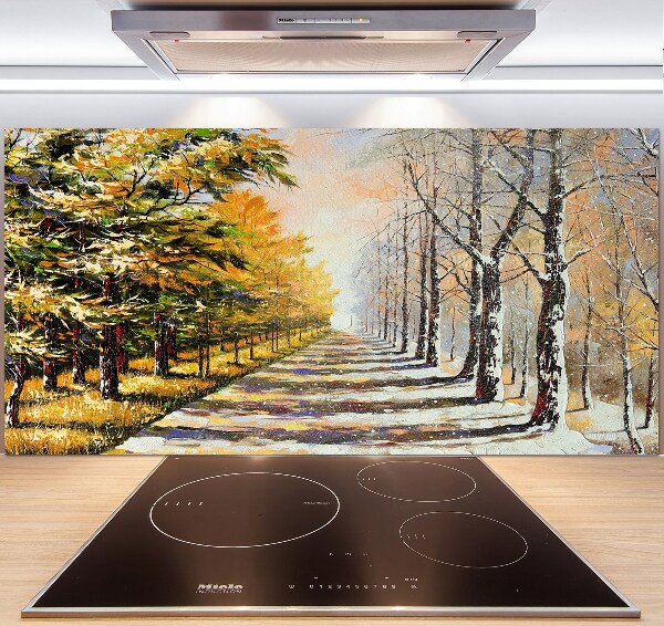 Cooker splashback Autumn versus winter